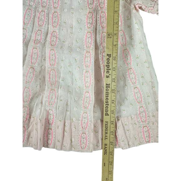 Winnie The‎ Pooh Girls Dress Size 6 Pink Embroidered Gauze Lined Vintage READ - Picture 10 of 13